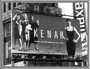 Billboard in Times Square, New York 1996 
"BUYING CLOTHING SHOULDN'T BE A DRAG"