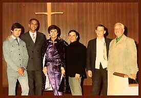 RARE PHOTO OF PAUL, ELTON, DAVID, 
BOBBY, CARROLL & LUCIAN AT 

GLIDE MEM. METHODIST CHURCH