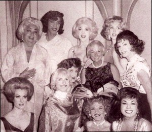 Finocchio cast backstage 
 with Phyllis Diller