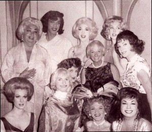 Finocchio cast backstage 
 with Phyllis Diller